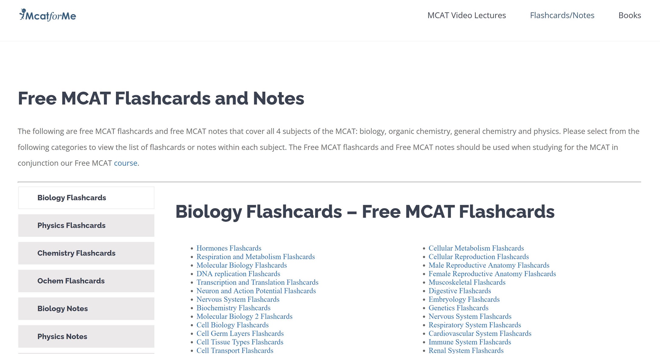 Best Flashcards for MCAT Exam MCAT Mastery