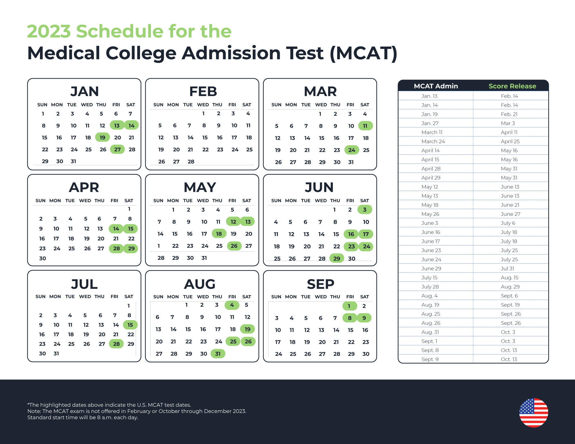2023-MCAT-US-Calendar